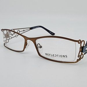 Reflections I-Dealoptics R729 Mt. Brown Mt. Blue Rectangular Eyeglasses Frame